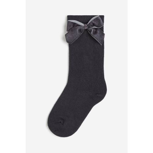 BOW-DETAIL KNEE SOCKS