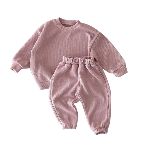 BJUTIR Boy Outfits Baby Girls Boys Autumn Solid Cotton Long Sleeve Long Pants Set Outfits Clothes