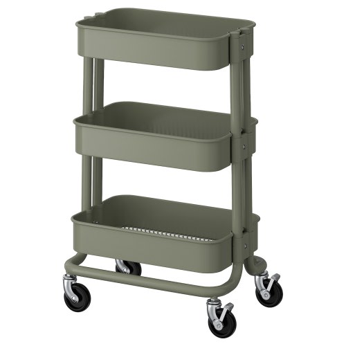 RÅSKOG Utility cart - gray-green 11x15x24 "