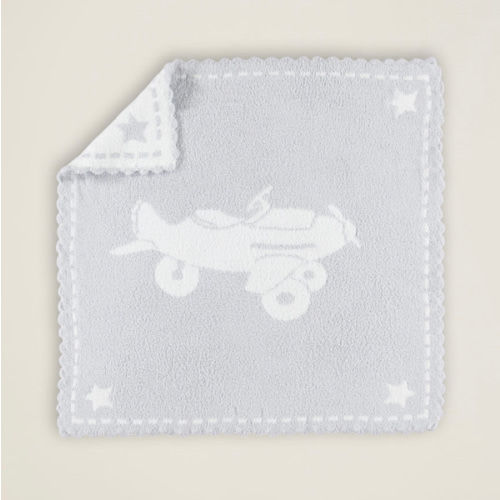CozyChic® Scalloped Receiving Blanket (Airplane Barefoot Dreams)