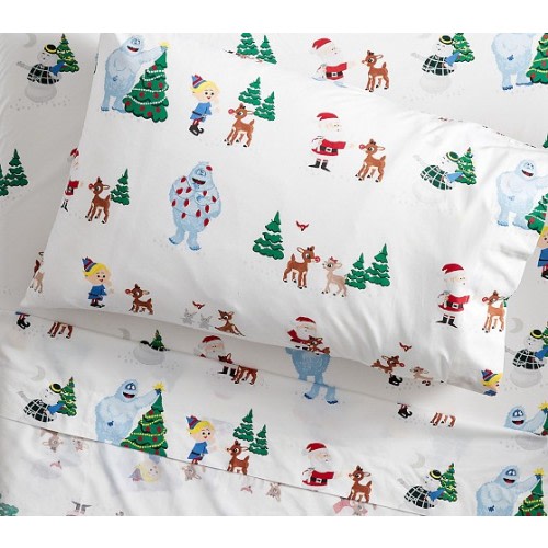 Rudolph® Glow-in-the-Dark Sheet Set & Pillowcases | Pottery Barn Kids