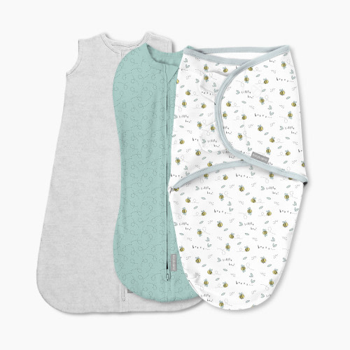 Ingenuity SwaddleMe Comfort Pack - Little Bees, 0-3 M