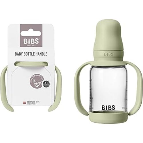 Bibs | Baby Bottle Handle | Easy & Comfortable Grip | Non-Slip Surface | BPA-Free | Dishwasher Safe | BIBS Baby Bottle Accessories | Sage