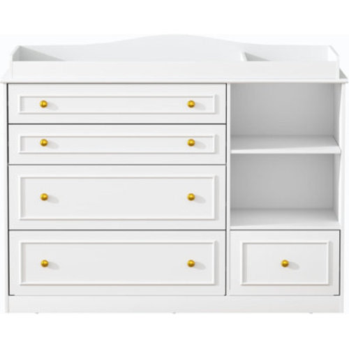 Harriet Bee Changing Table Dresser With 5 Drawers And 2 Shelves & Reviews | Wayfair