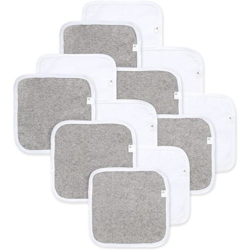 Burt's Bees Baby Infant Washcloths, 100% Organic Cotton, Soft and Super Absorbent Knit Terry Wash Cloth - 12 Pack Set