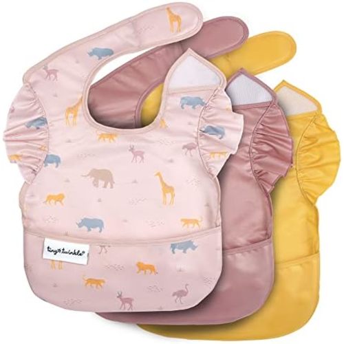 Tiny Twinkle Mess-Proof Baby Bib - Waterproof Bib for Baby Boy or Girl - PFAS, PVC, BPA, Phthalate Free - Baby Food Bibs