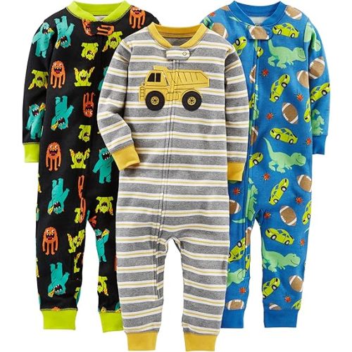 Simple Joys by Carter's Kids' 3-Pack Snug Fit Footless Cotton Pajamas
