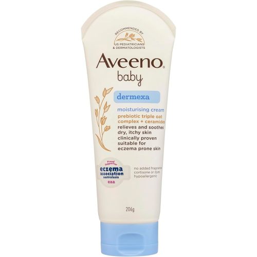 Aveeno Baby Dermexa Fragrance Free Eczema Prone Sensitive Moisturising Baby Cream 206g|Relieves & Soothes Dry| Itchy| Irritated Skin| Hydrating Formula Moisturises for 24 Hours