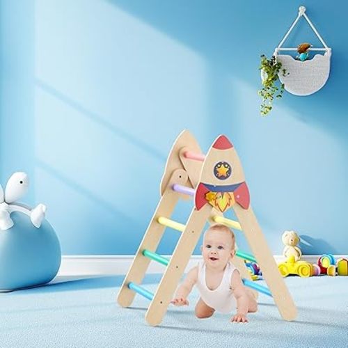 Pikler Triangle Set Climbing Gym Climbing Toys Indoor Montessori Climbing Toys Montessori Toys for 1 Year Old Toys for Ages 2-4 Play Ground15