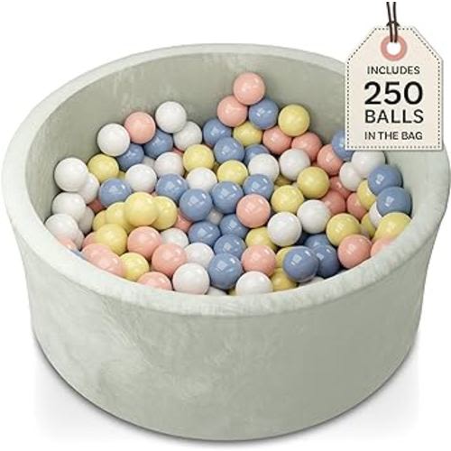 Ball Pit, 250 Balls Pit for Toddlers 1-3, Baby Ball Pit, Soft Play, Foam Ball Pit for Babies, Kids Ball Pit, Dog Ball Pit, Baby Ball Pit with Balls Included, Ballpit, Toddler Ball Pit, Ball Pit Dogs