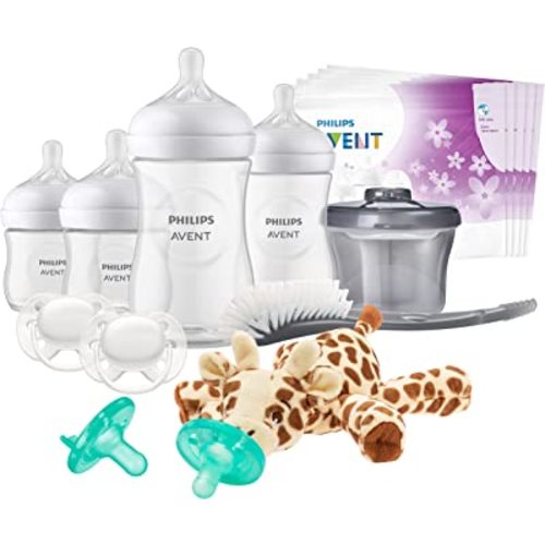 Philips AVENT Natural Baby Bottle with Natural Response Nipple, Essentials Baby Gift Set, SCD839/02