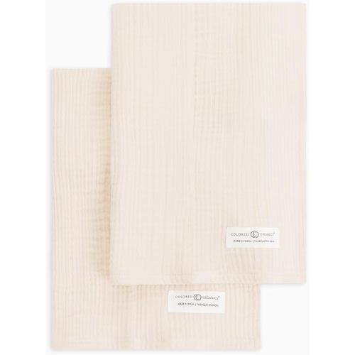Colored Organics Baby 2 Pack Organic Cotton Burp Cloths Set - Natural Muslin