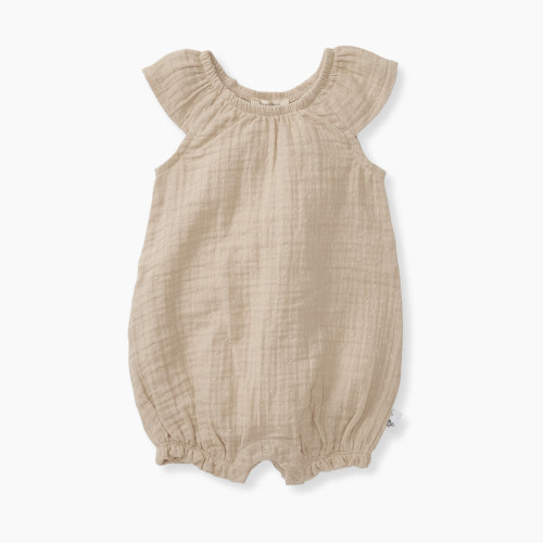 Burt's Bees Baby Organic Cotton Dotted Muslin Bubble - Fossil Muslin, Newborn