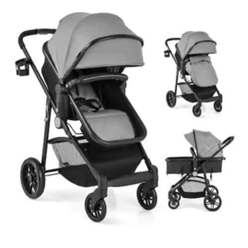 Costway - 2 in 1 Foldable Baby Stroller Kids Travel Newborn Infant Buggy Pushchair 22 lbs - Black