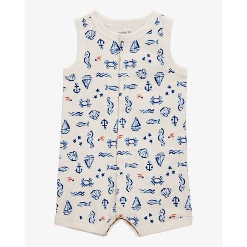 Baby Sea Print Snap-Up Cotton Romper - Carter's | Carter's
