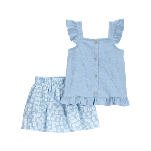 Toddler 2-Piece Floral Skort Set - Blue - Carter's | Carter's