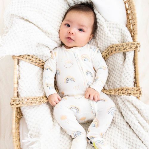 Bellabu Bear Baby Rainbows Bamboo Convertible Footie