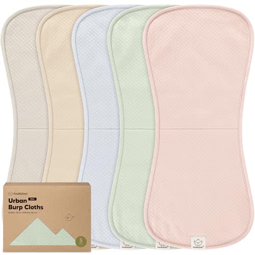 KeaBabies 5-Pack Organic Burp Cloths Baby Girl, Boy - Extra Large, Absorbent Baby Burp Cloths, Soft Burping Cloths for Babies, Newborn Burp Clothes, Cotton Burp Rags, Neutral Thick Burp Cloth (Dawn)