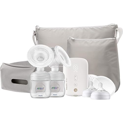 Philips AVENT Double Electric Breast Pump Advanced, with Natural Motion Technology, SCF394/61, White