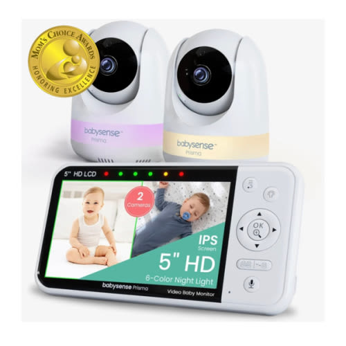 Babysense Prisma: Video Baby Monitor with 2 Cameras, Non Wifi, Split S