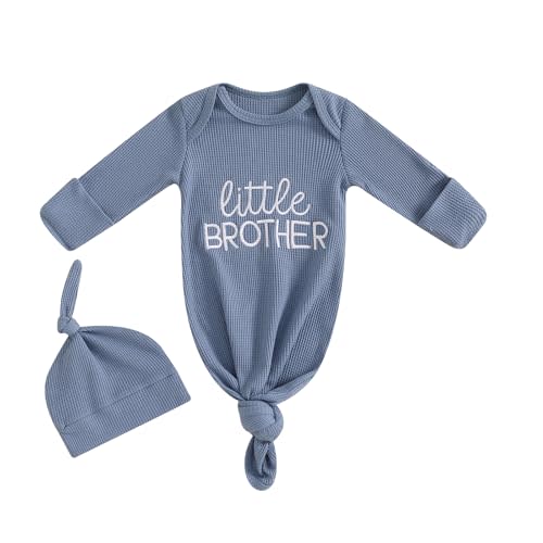 Newborn Boy Girl Coming Home Outfit Baby Infant Sleeper Gown Nightgown Outfits Cute Fall Winter Pajamas and Hat