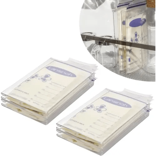 4-Pack Freeze Flat Breast Milk Storage Bag |Breastmilk Freezer Flattener Kit Make Mother's Milk Bags Organizer Even to Save Refrigerator Space | Fit 3 4 5 6oz
