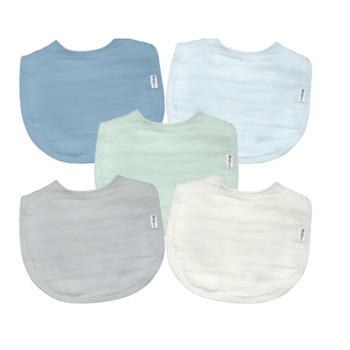 green sprouts® Muslin Bibs made from Organic Cotton (5 pack)- blueberry set