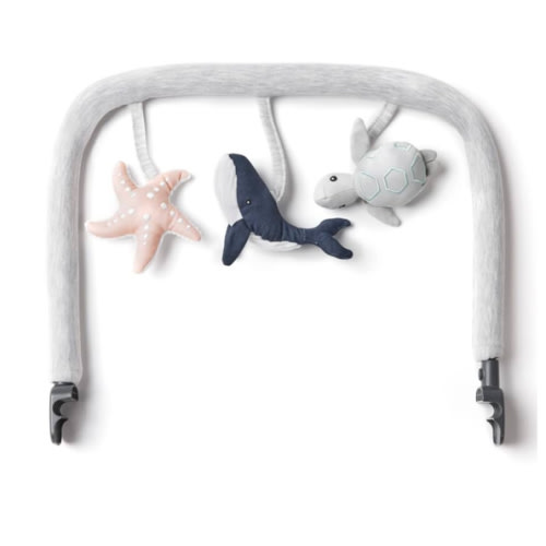 Ergobaby Evolve 3-in-1 Bouncer Toy Bar Accessory, Ocean Wonders Light Grey