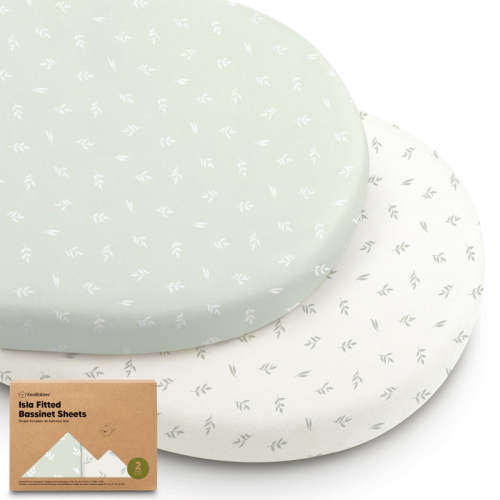 2-Pack Isla Fitted Bassinet Sheets (Herb) Herb / 33 x 17
