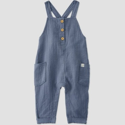 Little Planet by Carter’s Organic Baby Coastal Overalls - Blue, Size: 9M