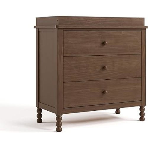 Storkcraft Rio 3 Drawer Chest with Changing Topper (Hazelnut) – GREENGUARD Gold Certified, Premium Wood Dresser for Baby & Kids Bedroom, Safety Interlocking Drawers, Pre-Installed Tracks, Kids Chest