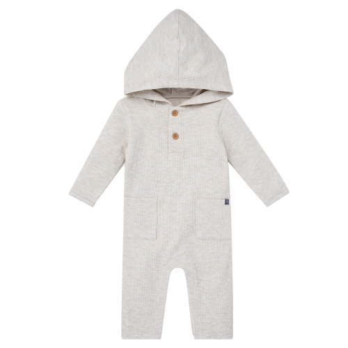 Modern Moments by Gerber Baby Boy Hacci Hooded Long Sleeve Romper, Sizes 0/3 Months - 24 Months
