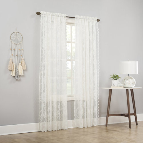 Kelly Clarkson Home Christy Floral Lace Rod Pocket Curtain Panel & Reviews | Wayfair