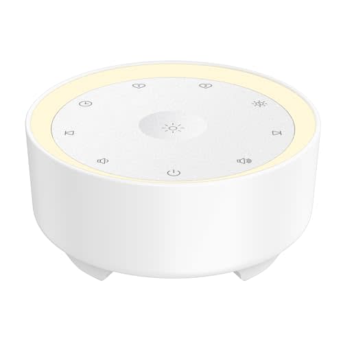 Kipcush Sound Machine & Night Light for Adults/Baby/Kid. White Noise Machine with Max 8H Timer & 20 Soothing Sleep Sounds. Small Size & Portable Design for Bedroom, Office, Travel. Favorites Buttons