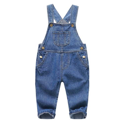KIDSCOOL SPACE Baby Boy Girl Ripped Denim Cute Workwear,Fashionable Kids Jean Overalls, 9-12 Months