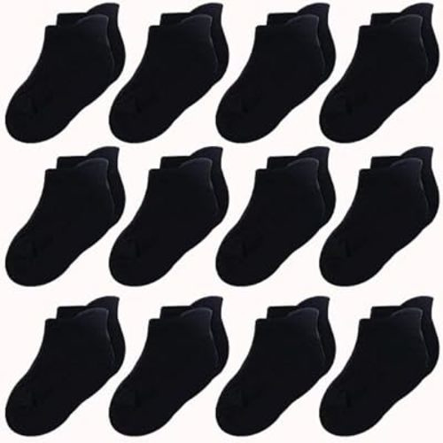 CozyWay Ankle Style Socks for Little Girls & Boys, Infants, Toddlers, Children - 12 Pairs