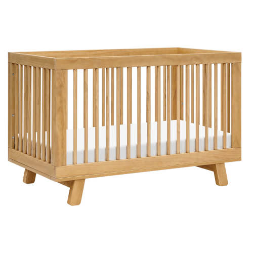 Hudson 3-in-1 Convertible Crib + Toddler Rail in “Honey”