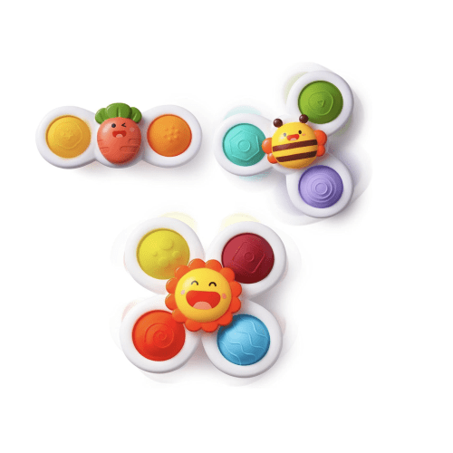 LiKee Strong Suction Cup Fidget Rotating Sensory Bath Toys for Baby