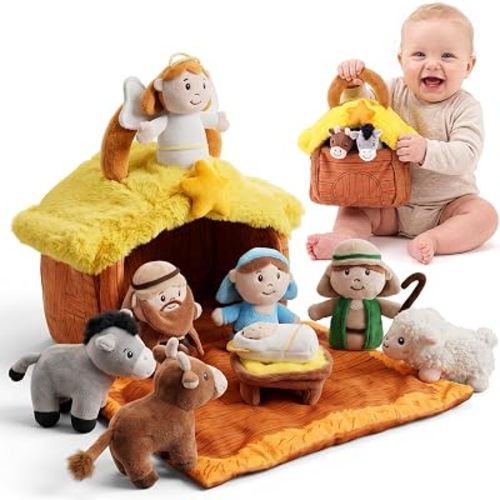 NikBaby Toddlers First Nativity Plush Toy Sets with 8 Soft Figures