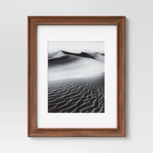 11" X 14" Matted To 8" X 10" Wood Wall Frame Midtone Woodgrain - Threshold™: Mdf, Glass, Sawtooth Back