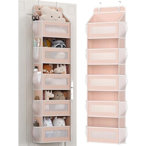 Over The Door Organizer with 15 Pockets, Door Hanger Organizer for Bathroom Storage, Kids Organization and Storage, Bath Toy, Hanging Closet