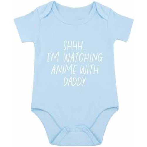 Shh I'm Watching Anime with Daddy Baby Bodysuit Funny Baby Bodysuit Unisex