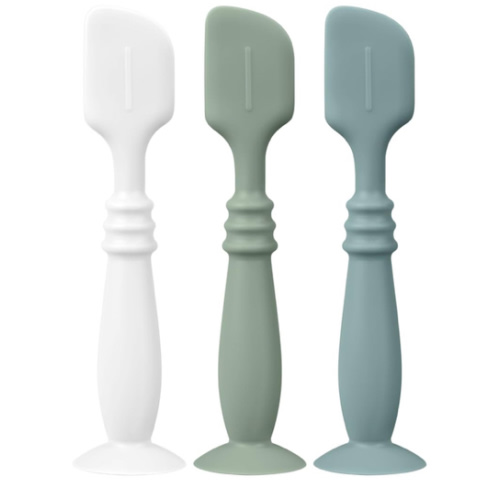 3 Packs Silicone Diaper Cream Applicator with Suction Base, Diaper Cream Spatula Applicator for Babies, Soft Silicone Diaper Cream Brush (White/Sage/Ether)