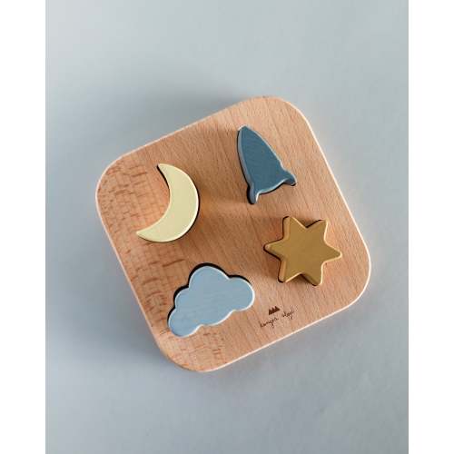 Wooden Chunky Shape Puzzle - Sky