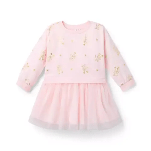 Girl Dainty Pink Ballet Slipper Ballet Slipper Dress by Janie and Jack