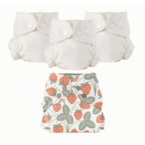 Esembly Organic Cloth Diaper Bundle – Size 1, Strawberries