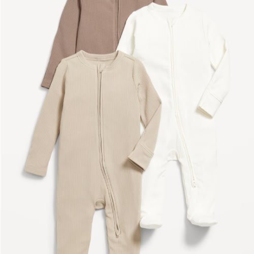 Unisex 2-Way-Zip Sleep & Play Footed One-Piece 3-Pack for Baby | Old Navy