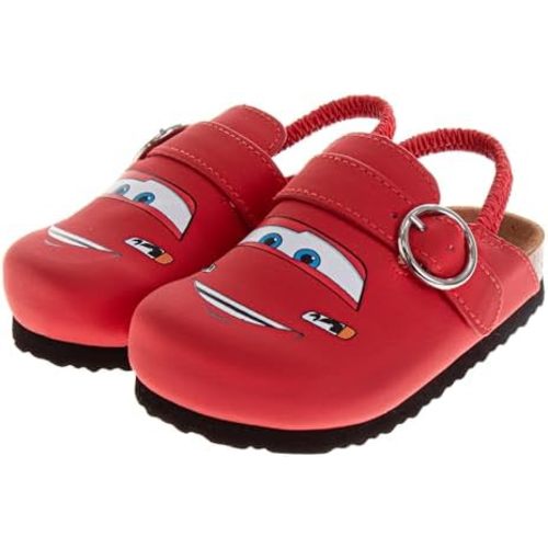 Josmo Cars Frozen Clog Sandals with Backstrap Closed Toe Cork Footbed Clogs for Boy Girl Slip-On Slides Sandal Sizes 6-10 Toddler 11-12 Little Kid