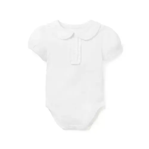 Baby White Baby Ruffle Trim Bodysuit by Janie and Jack