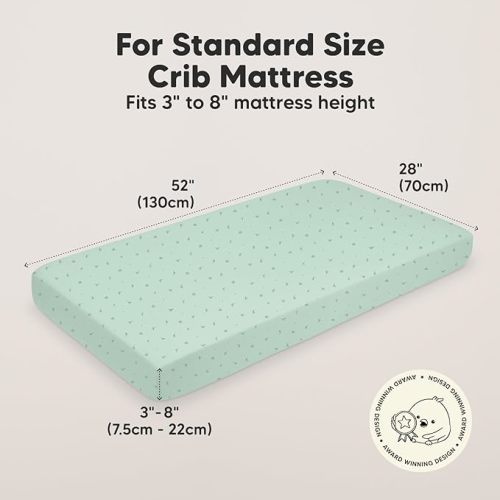 2-Pack Organic Crib Sheets for Boys, Girls - Jersey Fitted Crib Sheet, Baby Crib Sheets Neutral, Crib Mattress Sheet, Cotton Crib Sheets, Breathable Crib Sheet, Baby Mattress Sheets (Bunnies)